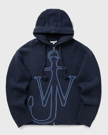 Суитчър JW Anderson JW Anderson Anchor Embroidery Knitted Zip Hoodie Тъмно синьо | KW1429-YN0412-768, 0