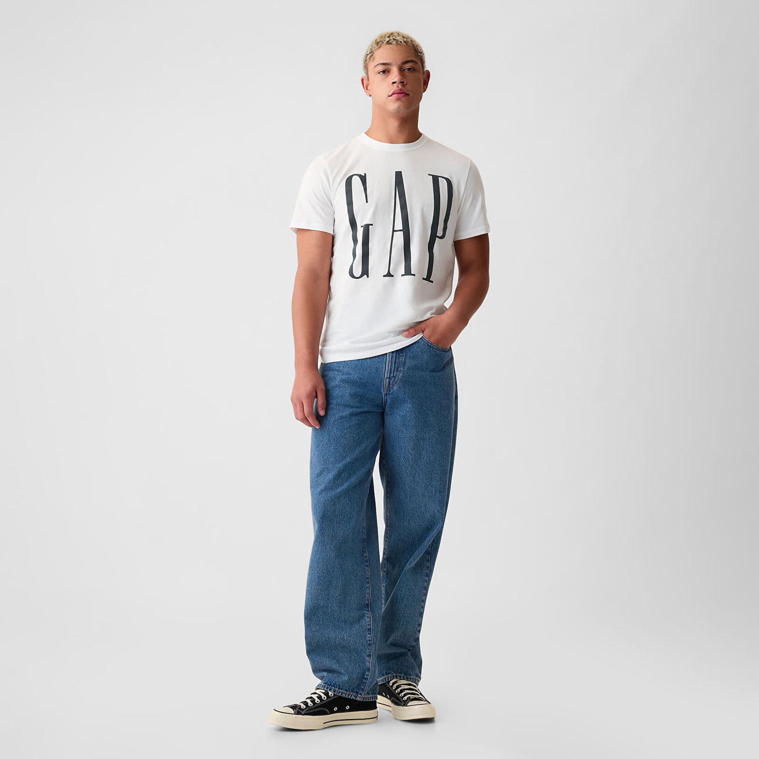 Тениска GAP Logo Tee White V2 Global Бяло | 866774-01, 1
