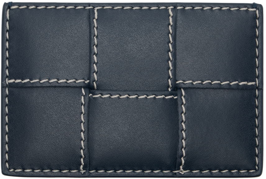 Портфейл Bottega Veneta Cassette Credit Card Holder Тъмно синьо | 748052 V39K2 3330, 0