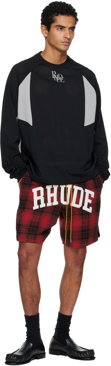 Тениска Rhude Mesh Moto LS T-shirt Черно | RHPF25SR03012, 3