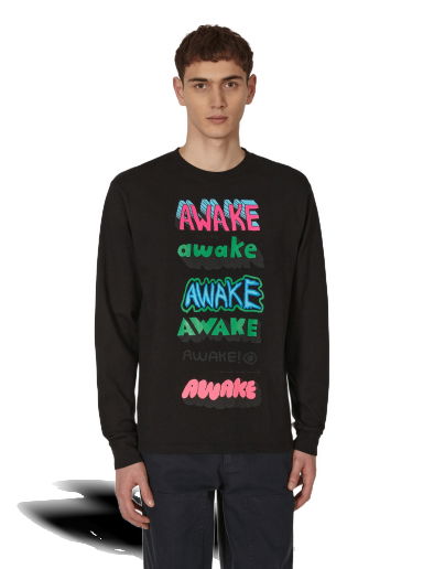 Тениска Awake NY Stefan Meier Printed Longsleeve T-Shirt Черно | AWK-FW22-TS004 BLA