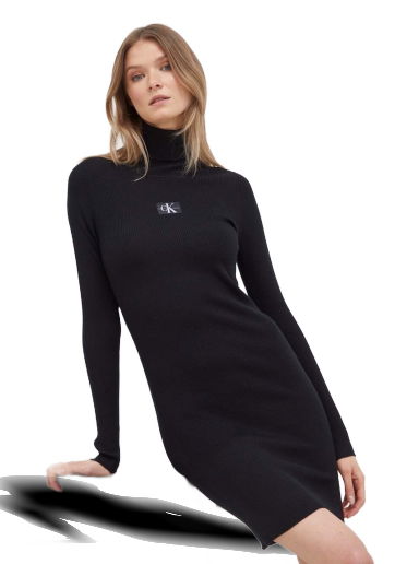 Pокля CALVIN KLEIN Slim Roll Neck Jumper Dress Черно | J20J221690