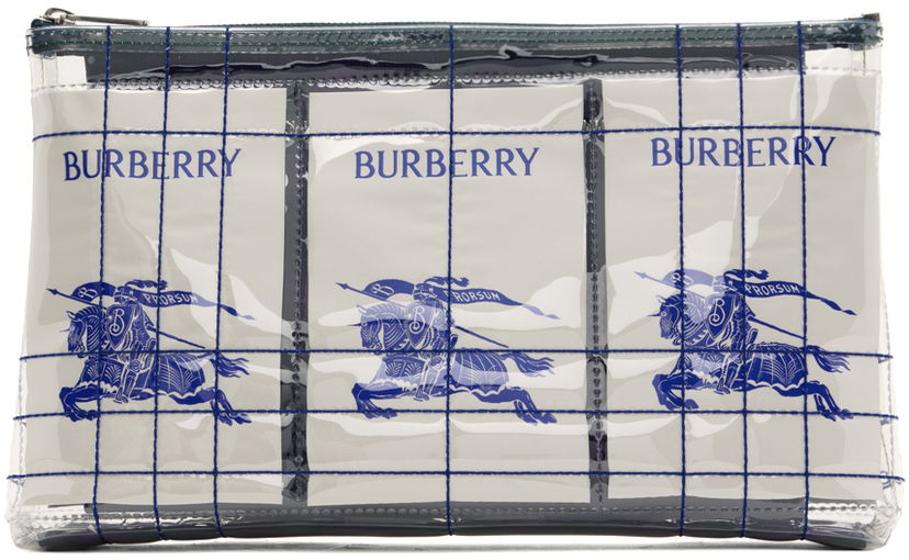 Дамска чанта Burberry EKD Label Pouch Тъмно синьо | 8079636