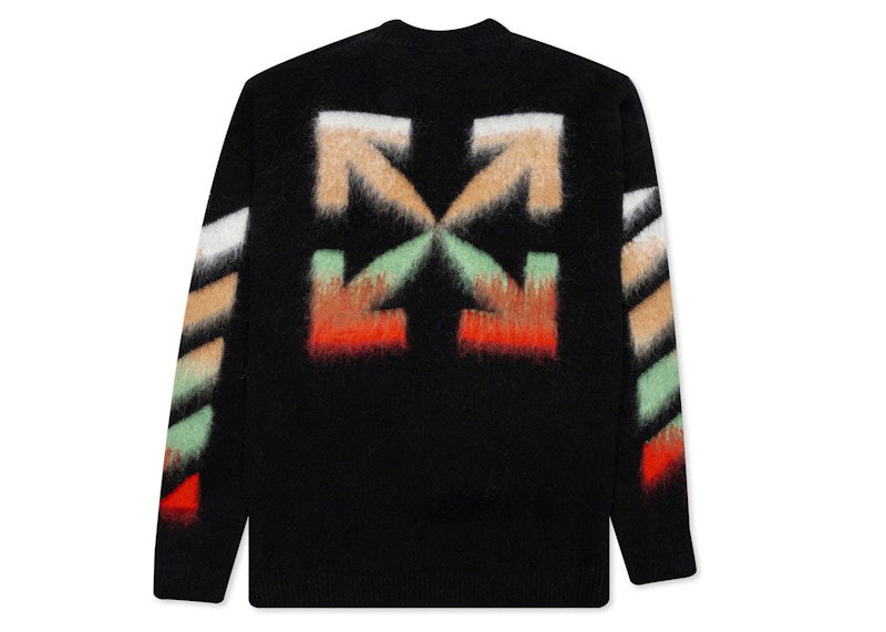 Пуловер Off-White Diagonal Arrows Motif Sweater Черно | OMHA036R21KNI0011084