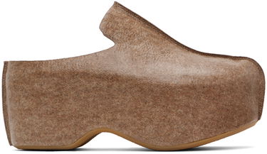 Облекло JW Anderson JW Anderson Laminated Felt Platform Clogs Кафяво | ANM42500D, 0
