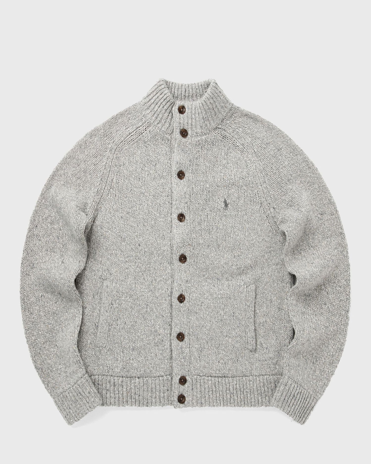 Пуловер Polo by Ralph Lauren Knitted Button-Front Mock Neck Cardigan Сиво | 710979109002, 0