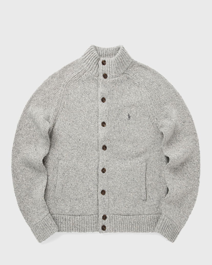 Пуловер Polo by Ralph Lauren Knitted Button-Front Mock Neck Cardigan Сиво | 710979109002