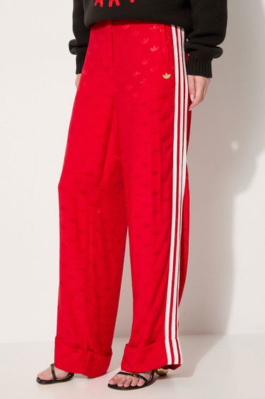 Панталони adidas Originals Jaquard Wide Leg Trousers Червено | JJ2172, 0