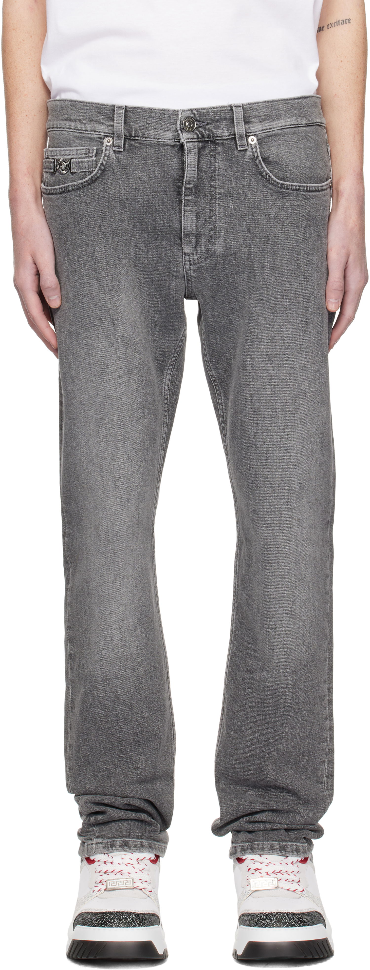 Дънки Versace Slim-Fit Jeans Сиво | 1011693_1A11274, 0