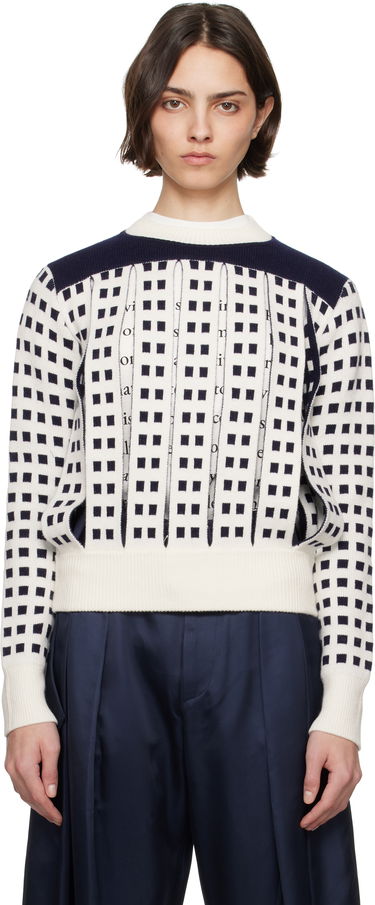Пуловер JW Anderson JW Anderson Jacquard Panel Slit Sweater Бяло | KW1410-YN0438, 0