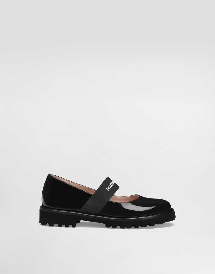 Аксесоари Dolce & Gabbana Dolce & Gabbana Patent Leather Mary Janes With Logo Elastic Strap Черно | D11333A913589923