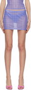 Miaou Fig Checked Mesh Miniskirt