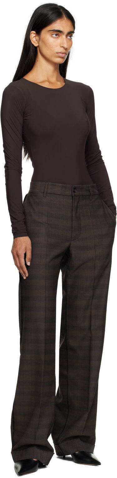 Панталони Maison Margiela MM6 Maison Margiela Checked Tailoring Trousers Кафяво | S52KA0536 M35475, 3