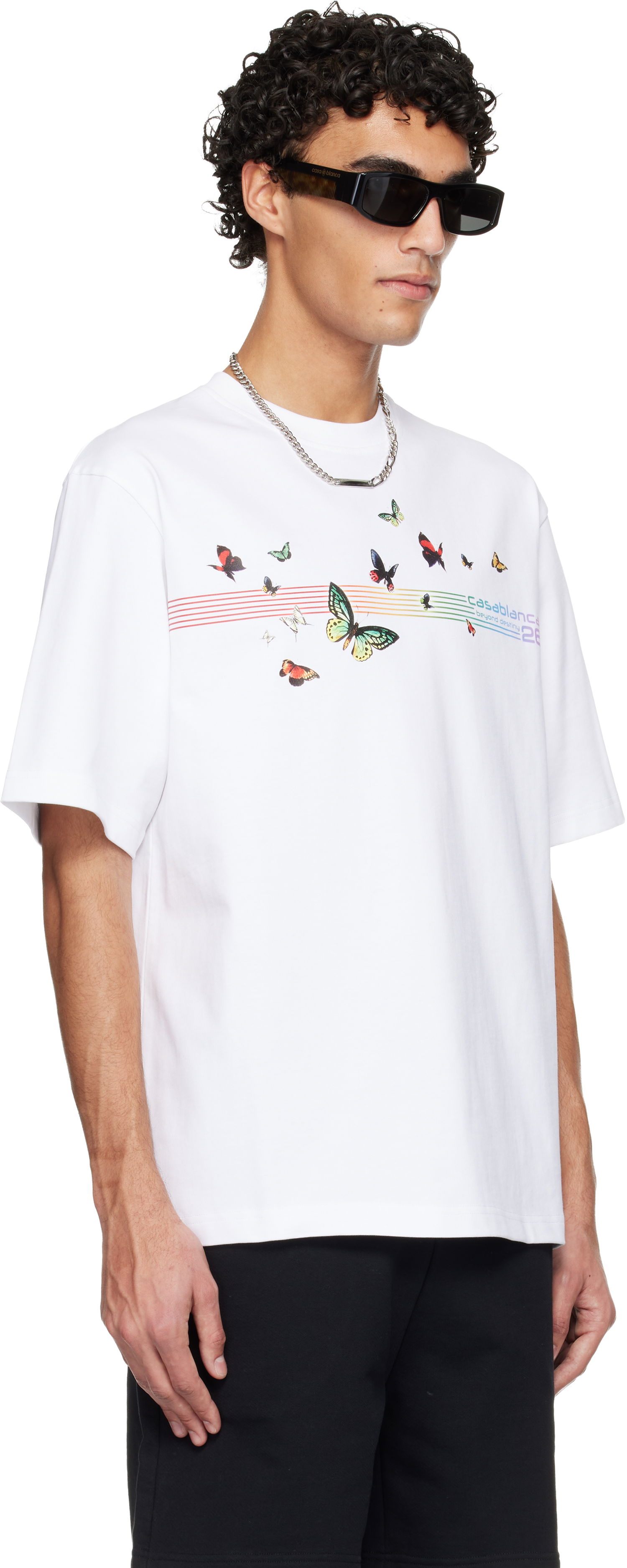 Тениска Casablanca Butterfly Oversized T-shirt Бяло | M-SP26-JTS-044-01, 1