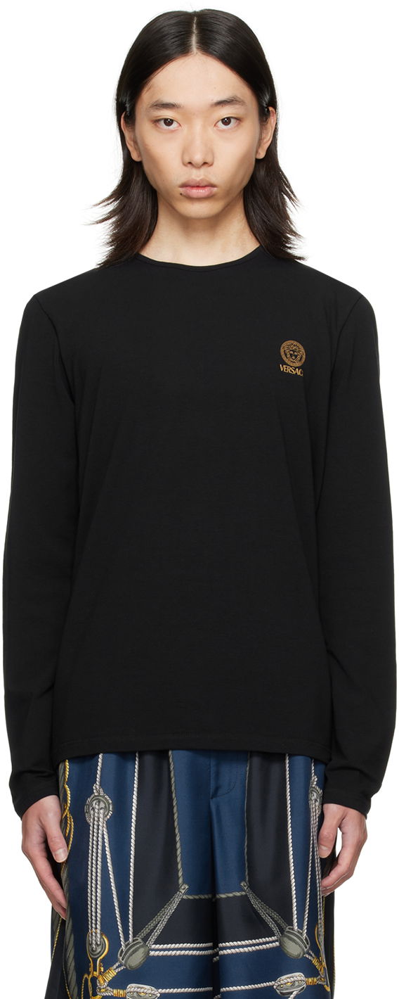 Тениска Versace Medusa Long Sleeve T-Shirt Черно | AUU01007_1A10011