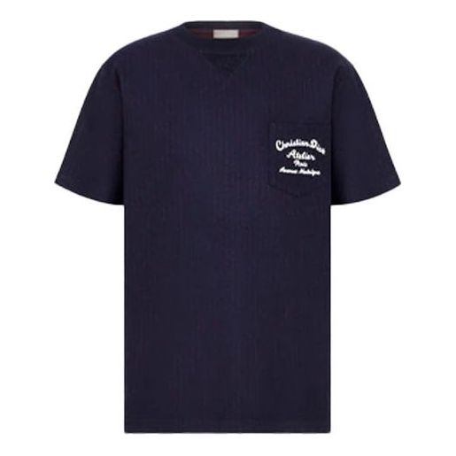 Тениска Dior DIOR Embroidered Knit T-Shirt Тъмно синьо | 213J637A0739-C583