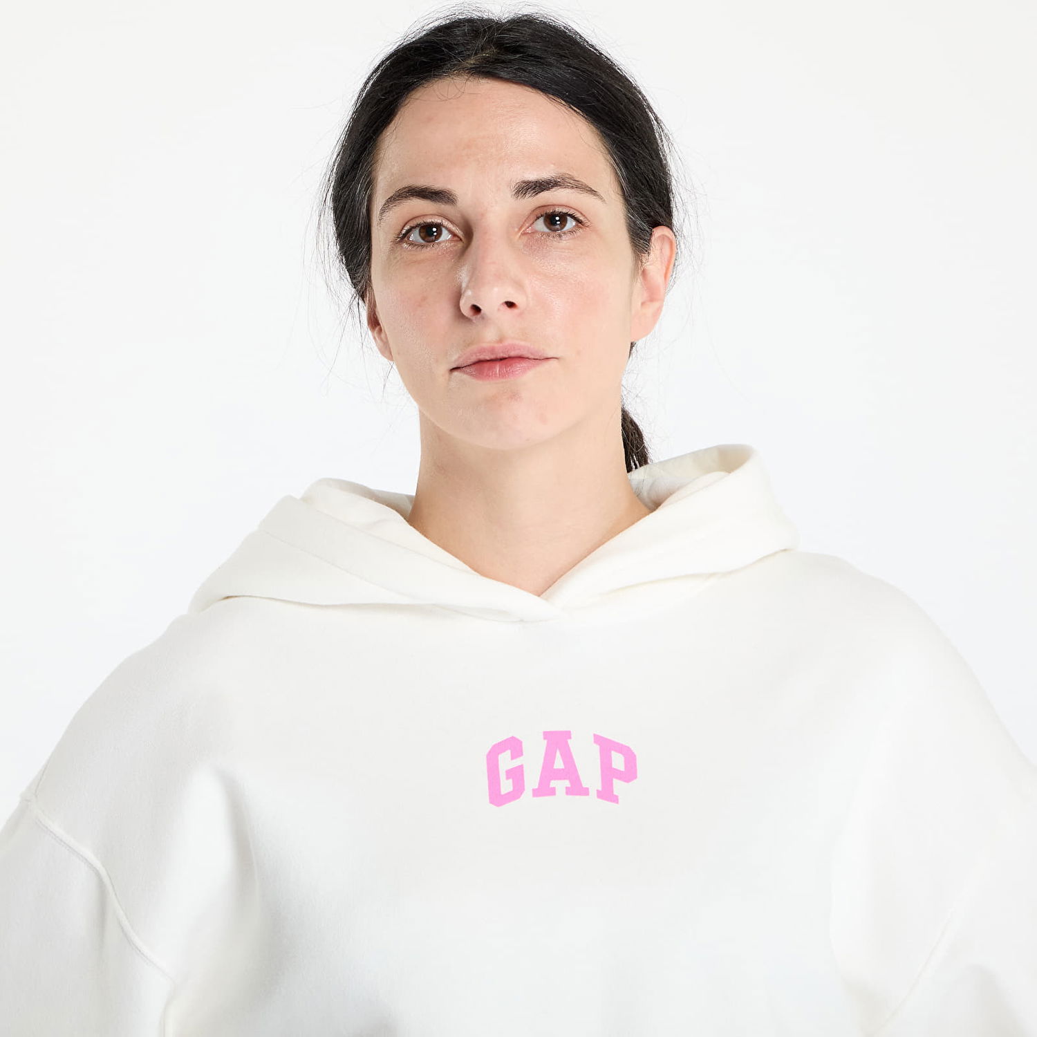 Суитчър GAP GAP Logo Cropped Hoodie Бяло | 841725-09, 1
