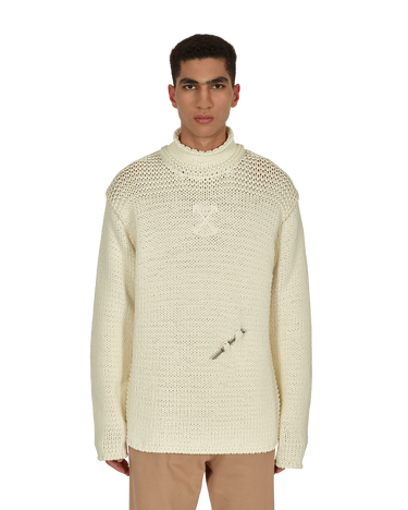 Пуловер Off-White Meteornail Knit Zip Mockneck Sweater Бежово | OMHA122F21KNI001 6161, 1