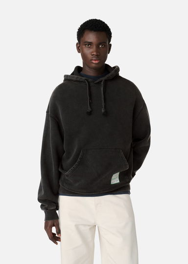 Washed Effect Hoodie with Patch, 7