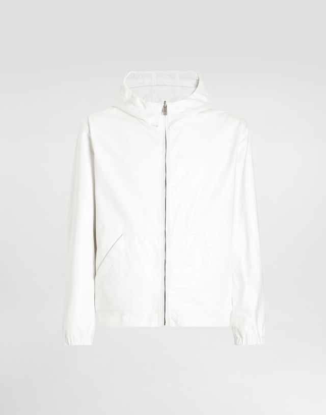 Dolce & Gabbana Leather and Fabric Hooded Jacket