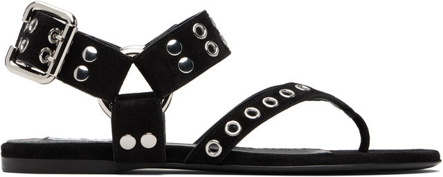ALAÏA Suede Calfskin Thong Sandals