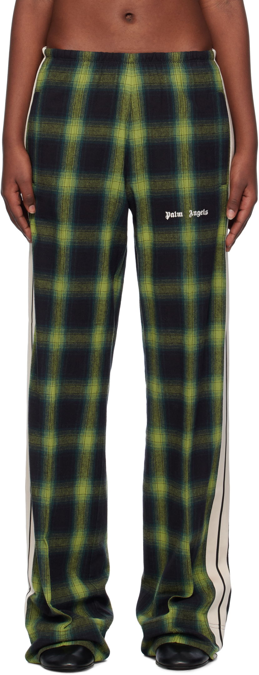 Спортни панталони Palm Angels Track Pants Checked Зелено | PWCJ010F24FAB0035503