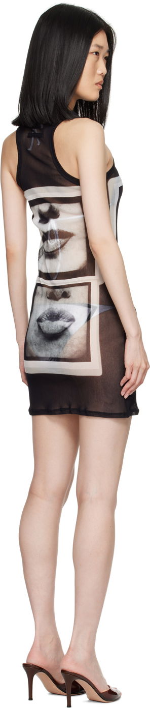 Pокля Jean Paul Gaultier Gaultier 'The Eyes And Lips' Mesh Minidress Черно | 24/30-F-RO250-T553-000201, 2