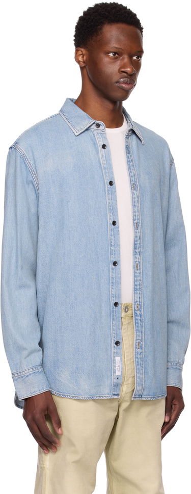 Риза rag & bone Rag & Bone Finch Denim Shirt Синьо | MED25PA016FWSU, 1