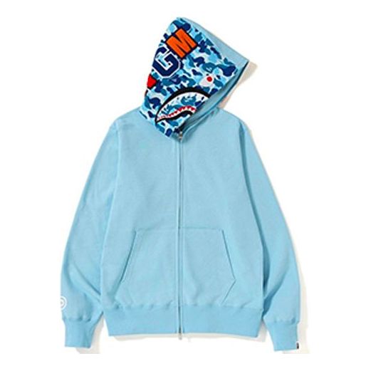 Суитчър BAPE A Bathing Ape Shark Full Zip Hoodie Синьо | BAPE-SS19-3