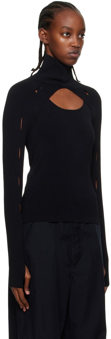 Пуловер Dion Lee Slash Woven Turtleneck Top Черно | C7006F21, 4