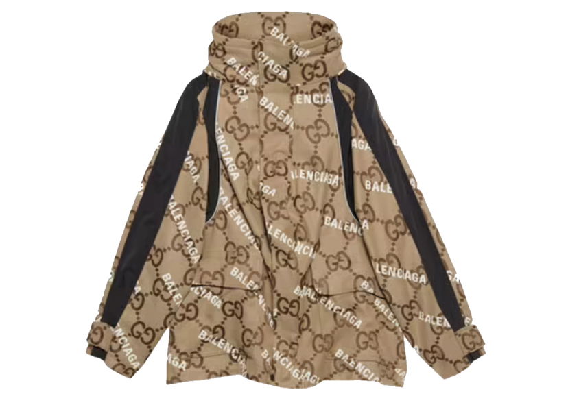 Яке Gucci Balenciaga x The Hacker Project Jumbo GG Jacket Beige/Ebony Бежово | 676426 ZAH7K 9692