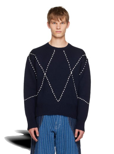 Пуловер KENZO Paris Sashiko Stitch Sweater Тъмно синьо | FD65PU4093CI