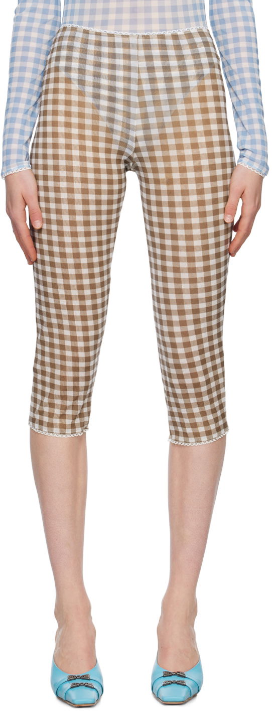 Панталони Acne Studios Check Trousers Бежово | A80096-, 0