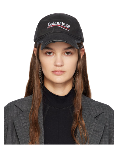 Шапка с козирка Balenciaga Up Political Cap Черно | 766861 410B2