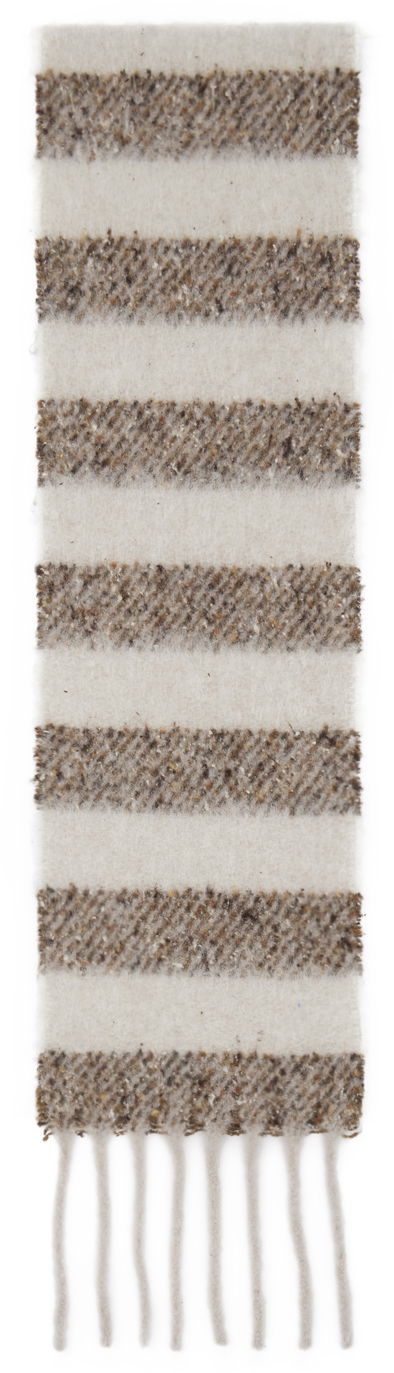 Шал Acne Studios Acne Studios Narrow Stripe Alpaca Scarf Бежово | CA0358-, 1