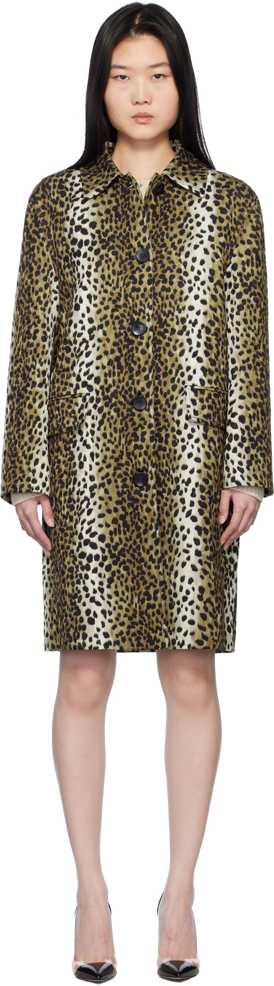 Палта Blumarine Blumarine Printed Jacquard Coat Кафяво | P522S093A, 0