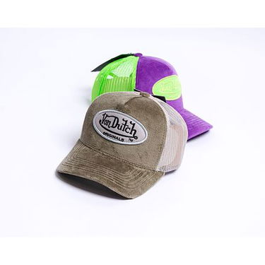 Шапка с козирка Von Dutch Kent Trucker Velvet Khaki/Sand Зелено | VD7030163, 2