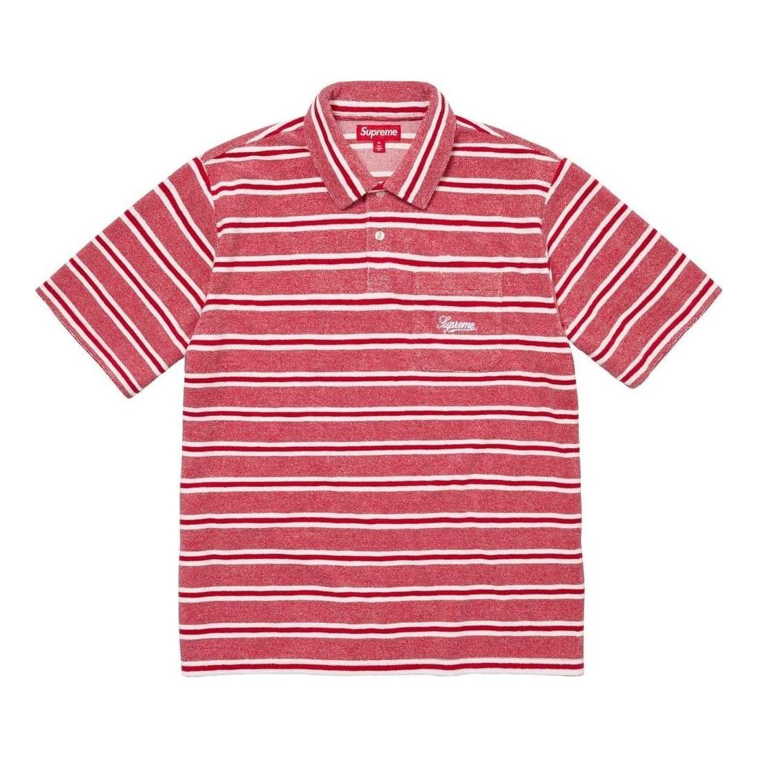 Поло тениска Supreme Striped Terry Short Sleeve Polo Червено | SUP-SS24-230, 0
