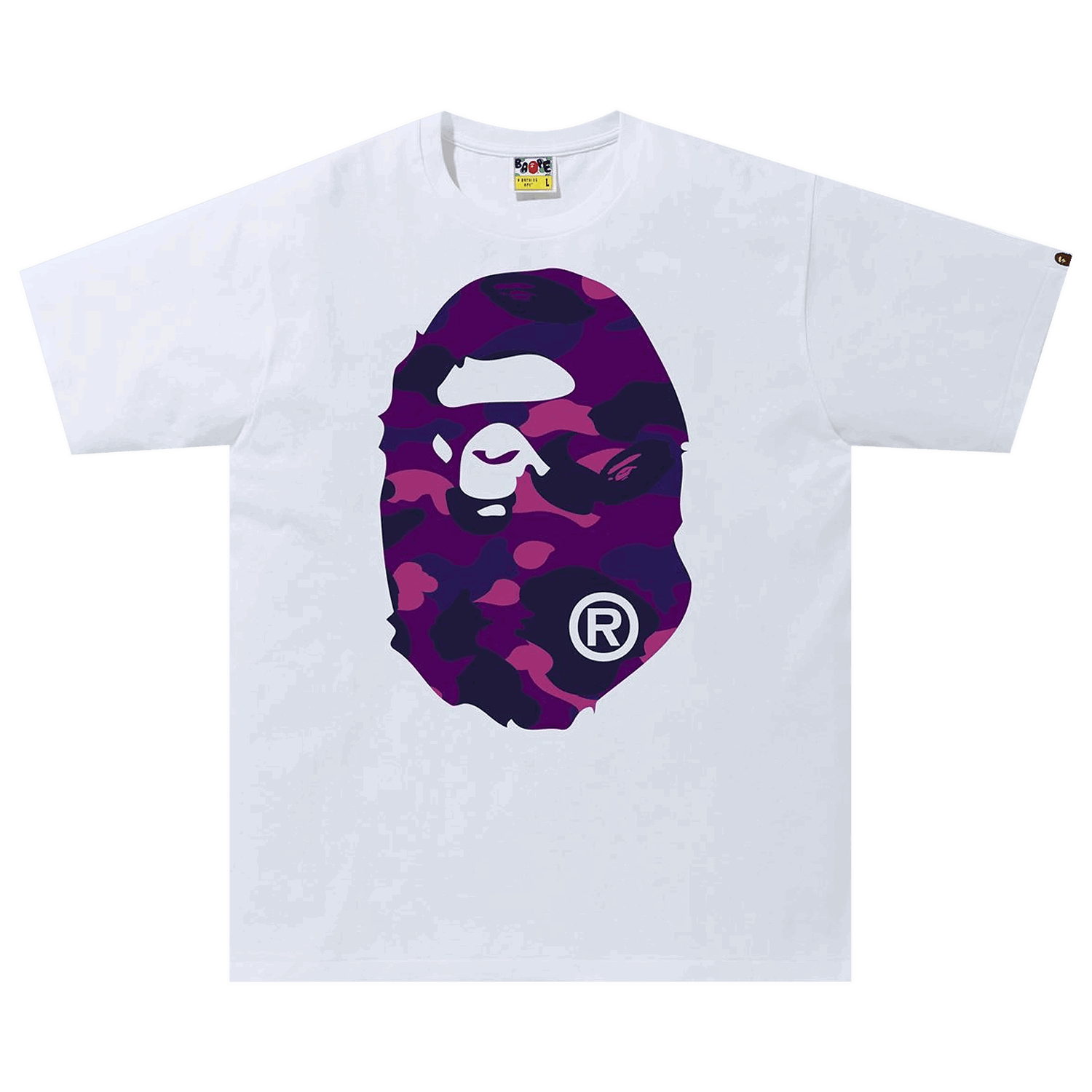 Тениска BAPE Color Camo Big Ape Head Tee Бяло | 1G30 110 027 WHITE PURPLE, 0