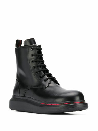 Кецове и обувки Alexander McQueen Alexander McQueen Leather Ankle Boots Черно | 586191WHX511000, 1