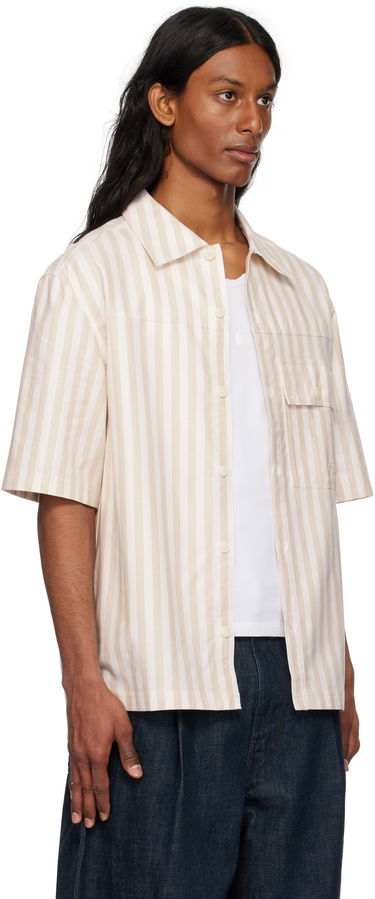 Риза MAISON KITSUNÉ Maison Kitsuné Short Sleeve Overshirt Бежово | OM00429WC5045, 1