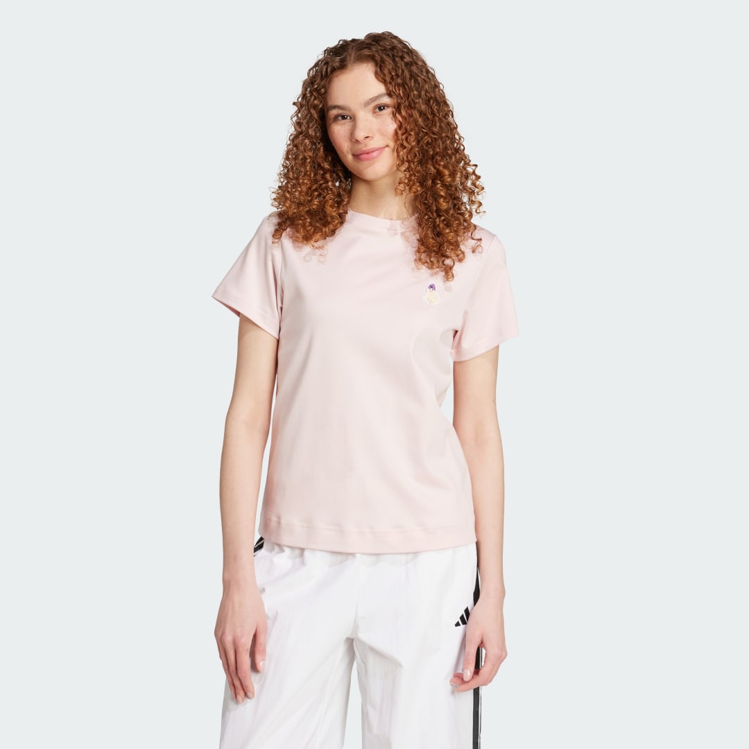 Тениска adidas Performance Cat Patch T-Shirt Розово | JV8514, 0