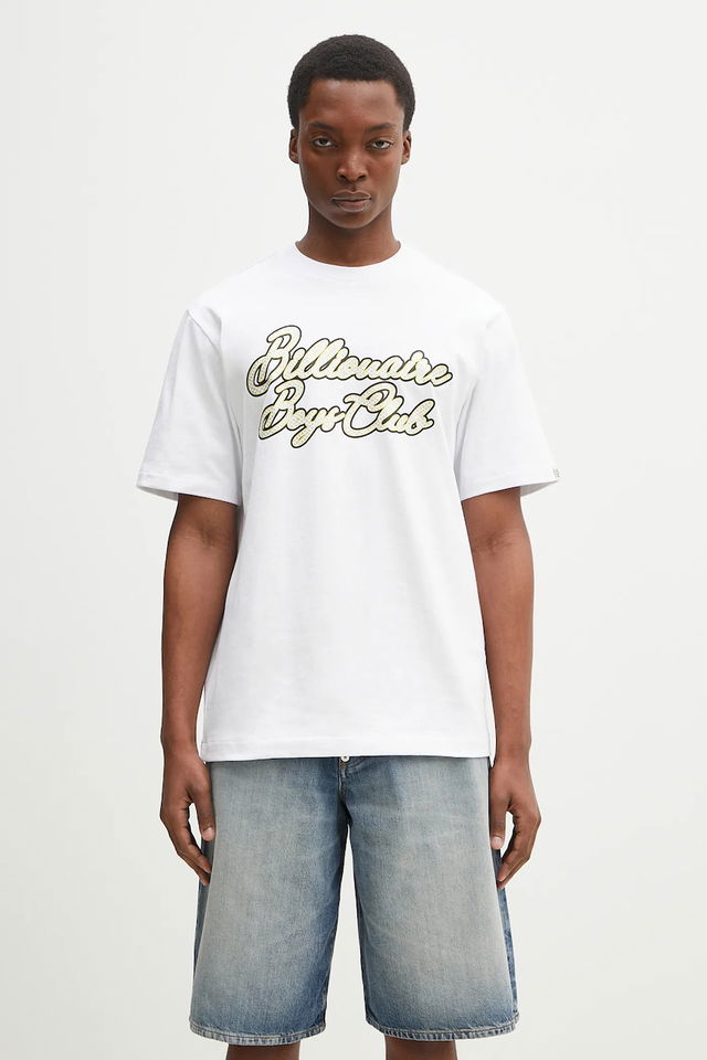 Printed Short Sleeve Diamond Script Logo T-Shirt