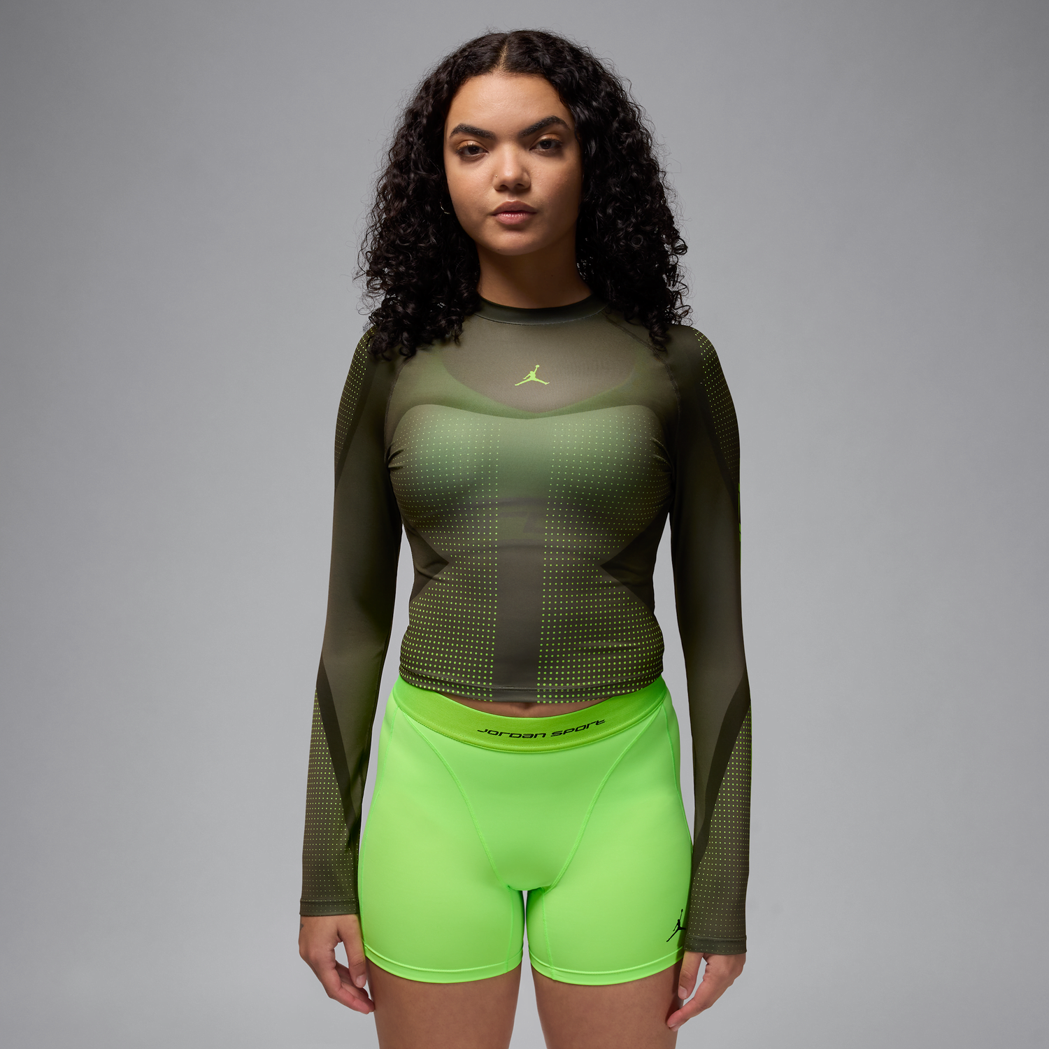 Съкратен топ Jordan Jordan Sport Dri-FIT Long Sleeve Зелено | HF9480-045, 1