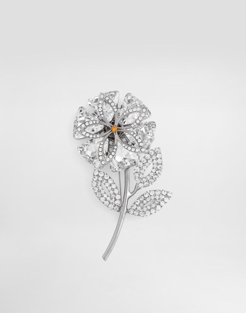 Значка Dolce & Gabbana Dolce & Gabbana Maxi Flower Rhinestone Brooch Металик | WPR7F4W111187655