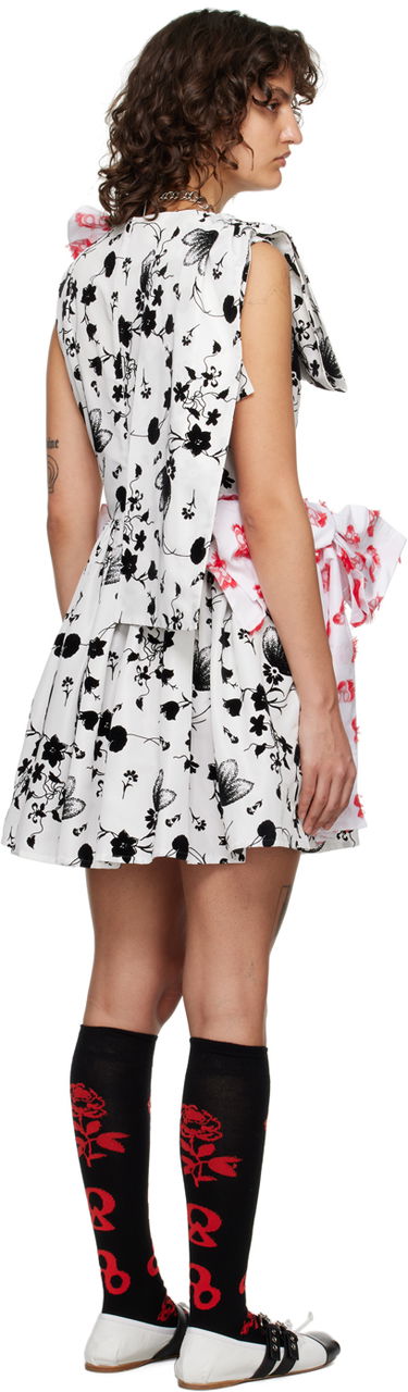 Pокля Chopova Lowena Floral Print Asymmetric Minidress Бяло | 1277, 2