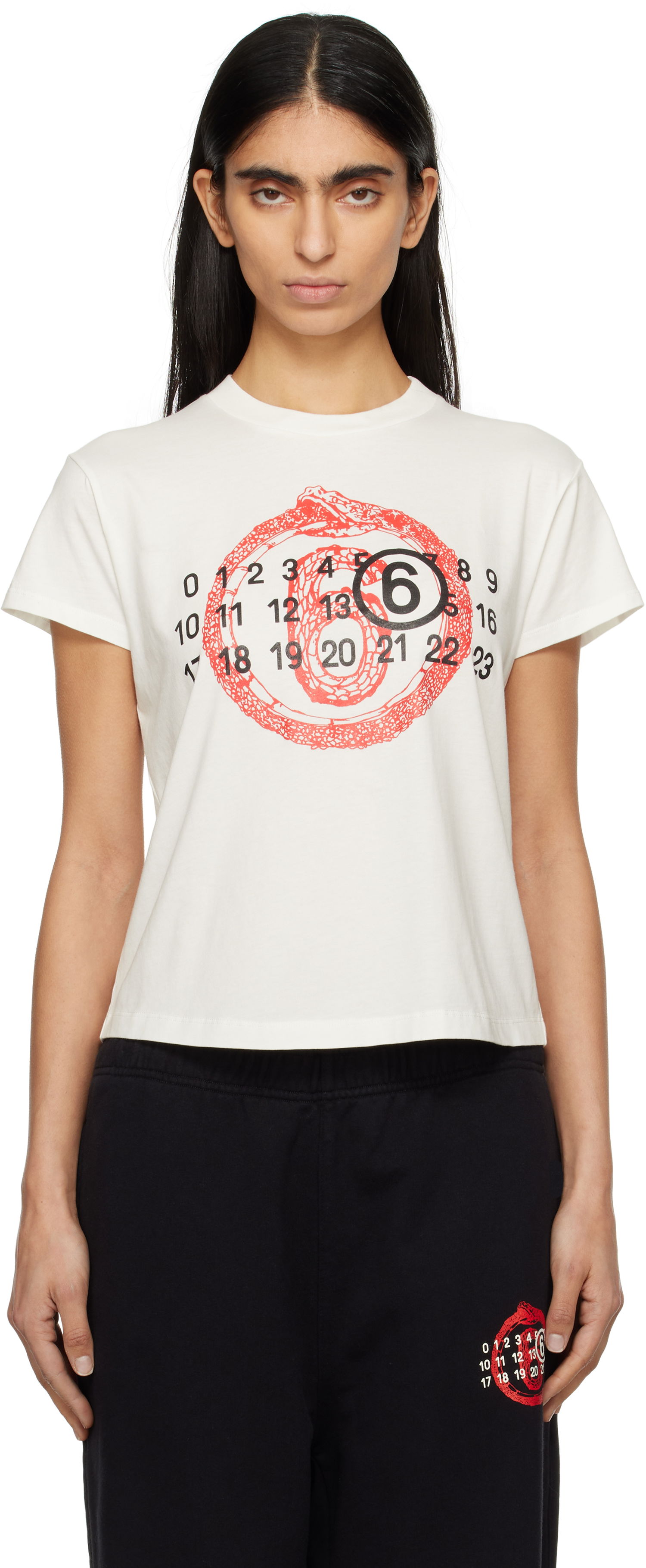 Съкратен топ Maison Margiela MM6 Maison Margiela Lunar New Year Capsule T-Shirt Бяло | S62GD0196 S24312, 0