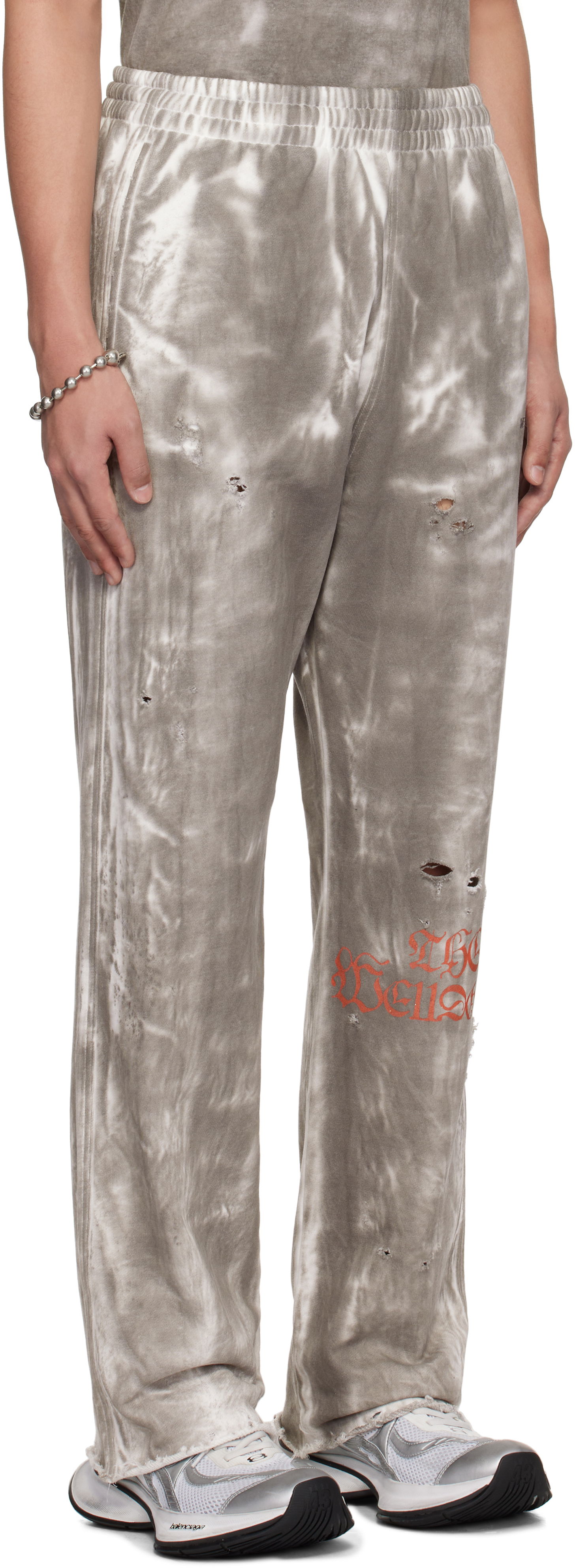 Спортни панталони We11done We11done Distressed Tie-Dye Sweatpants Сиво | WD-TA0-25-721-U-BK, 1