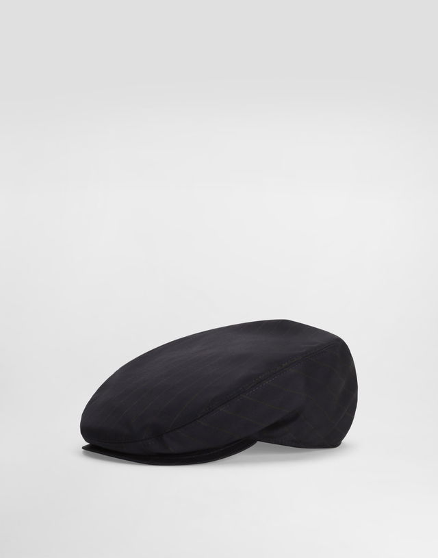 Virgin Wool Pinstripe Flat Cap 59