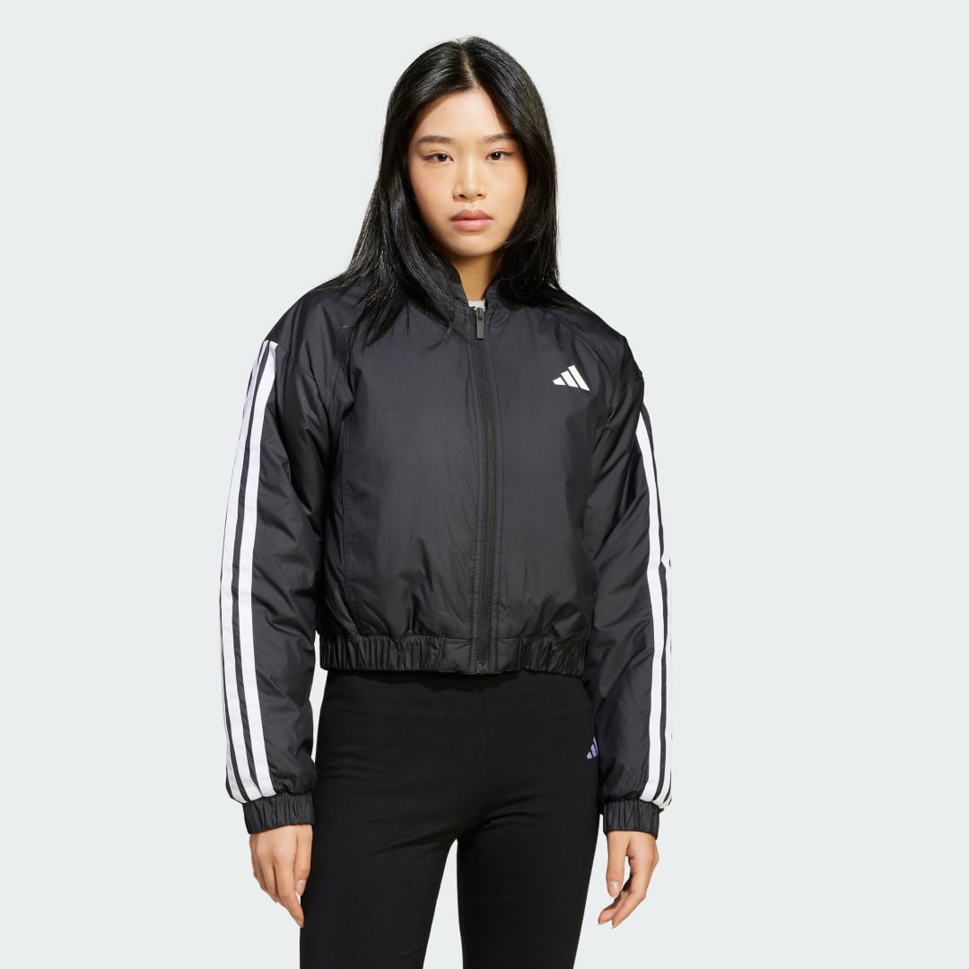 Яке бомбър adidas Performance Essentials 3-Stripes Insulated Bomber Jacket Черно | JD1296, 0